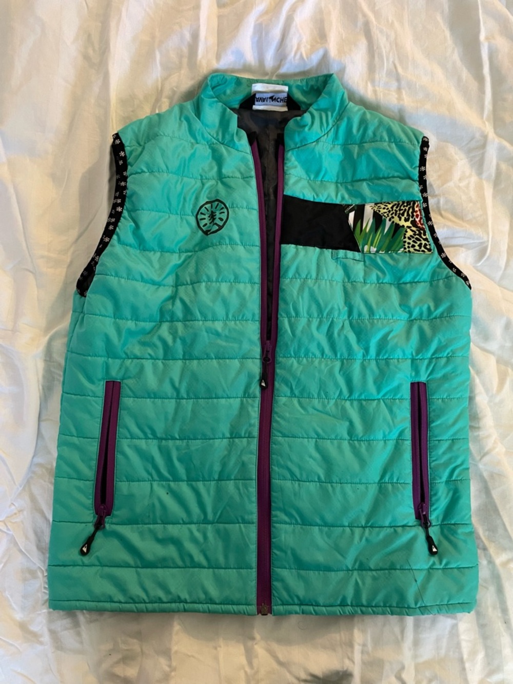 Avalanche Teal Quilted Vest with Black Interior